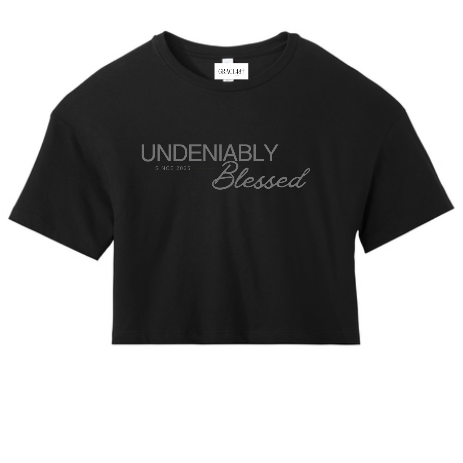 Womens Crop Undeniably Blessed Tee