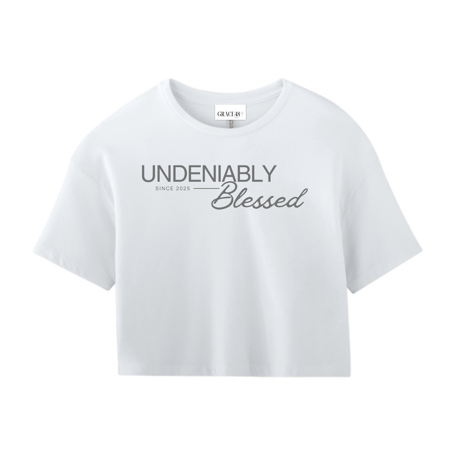 Womens Crop Undeniably Blessed Tee
